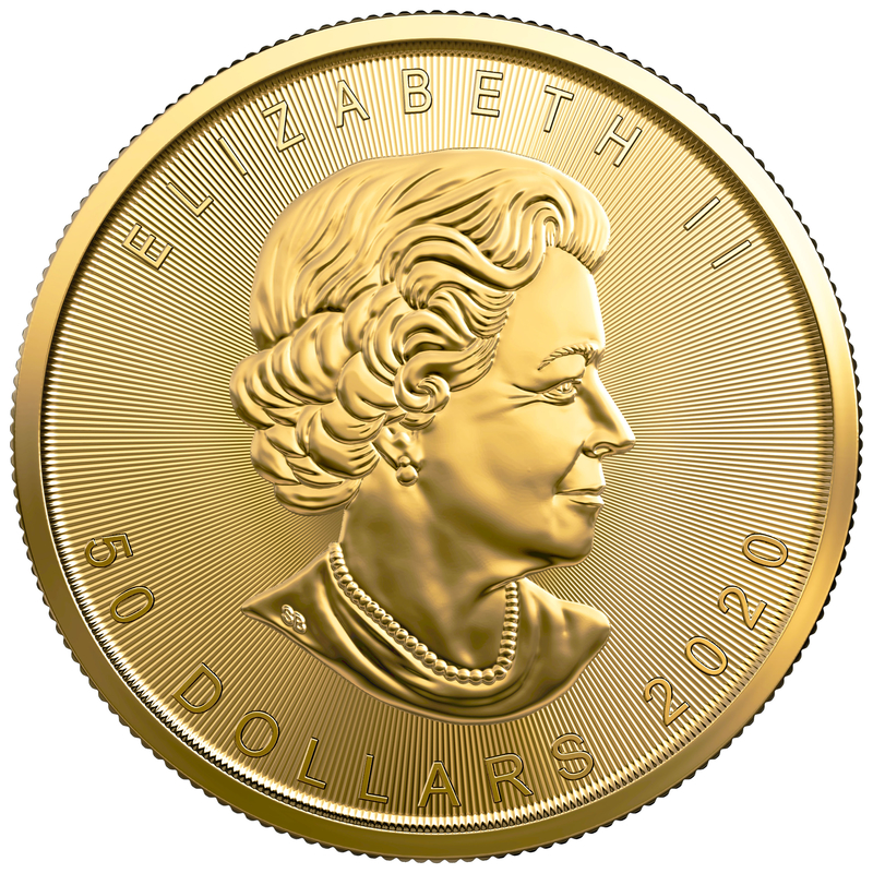 1 oz .999 Fine Gold Maple Leaf $50 Coin
